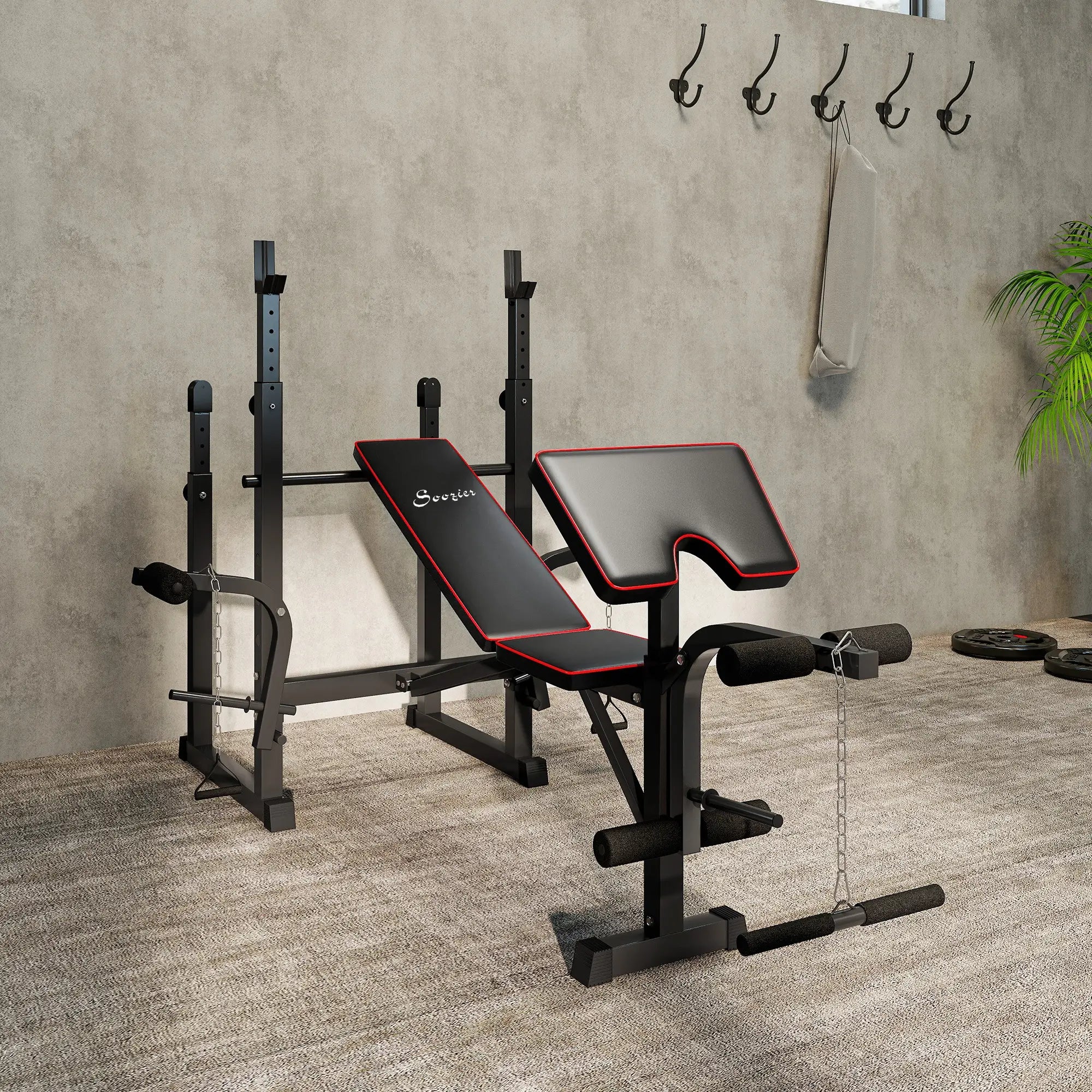 Weight Bench with Barbell Rack, Preacher Curl, Leg Curl Machine Weight Benches at Gallery Canada