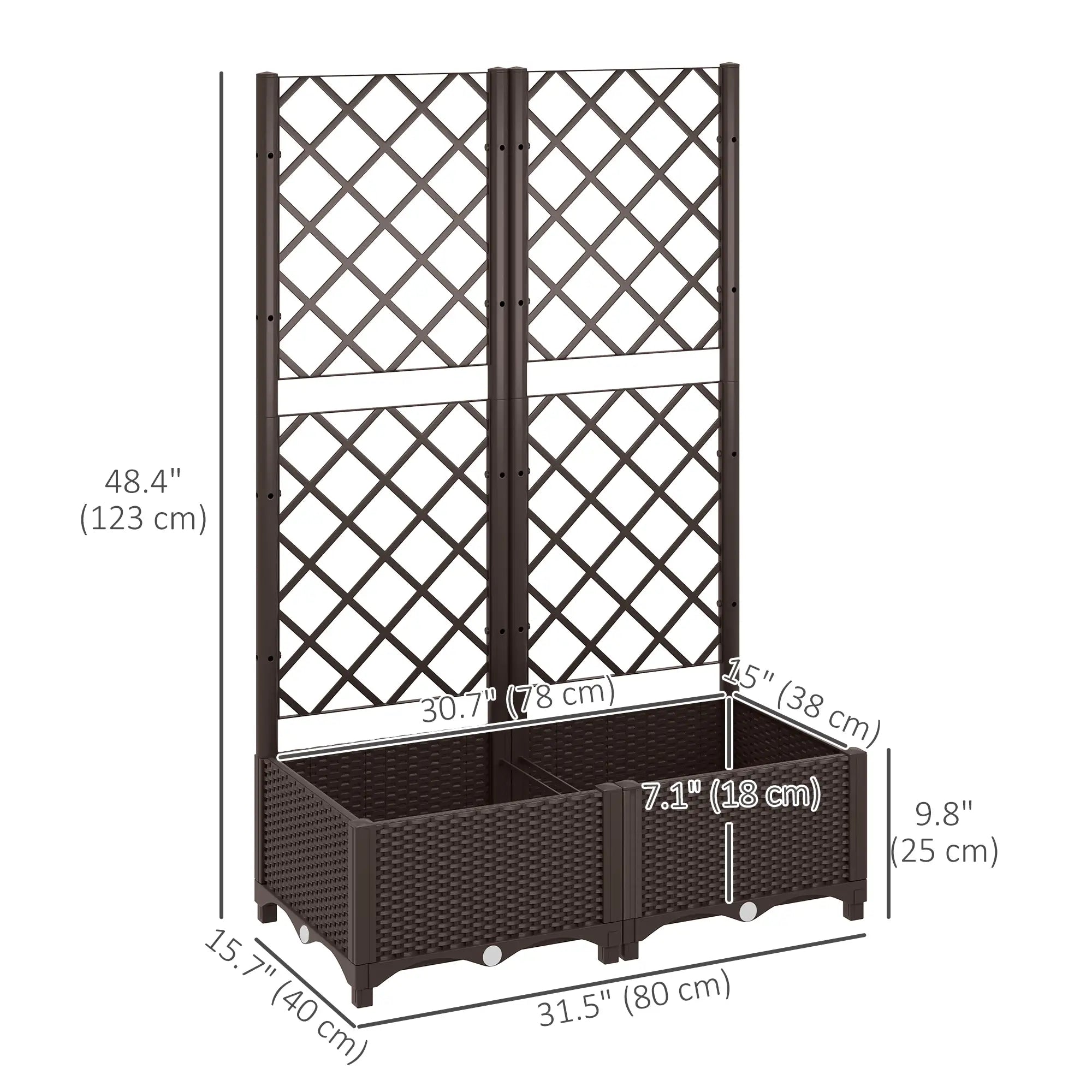 Plastic Raised Garden Bed With Trellis, Drainage Holes And Plugs Raised Garden Beds at Gallery Canada