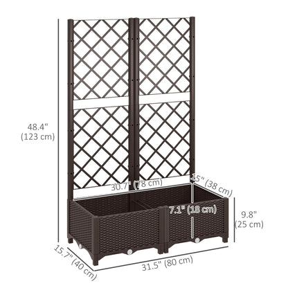 Plastic Raised Garden Bed With Trellis, Drainage Holes And Plugs Raised Garden Beds at Gallery Canada