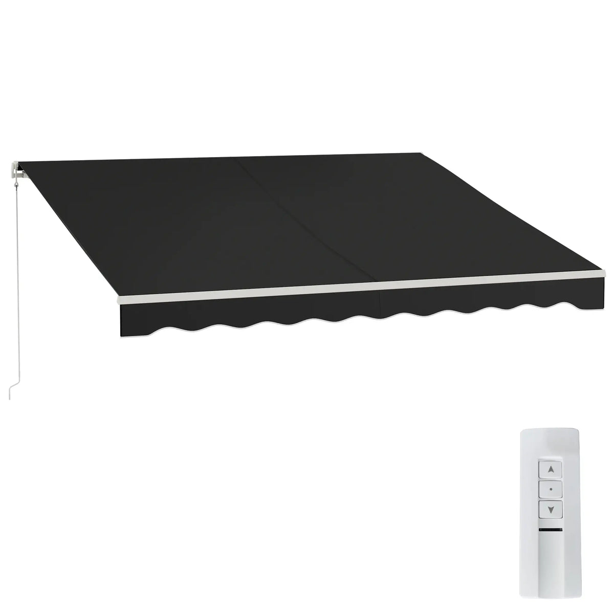 12'x10' Electric Retractable Awning, UV Protection, Black Deck Awnings at Gallery Canada