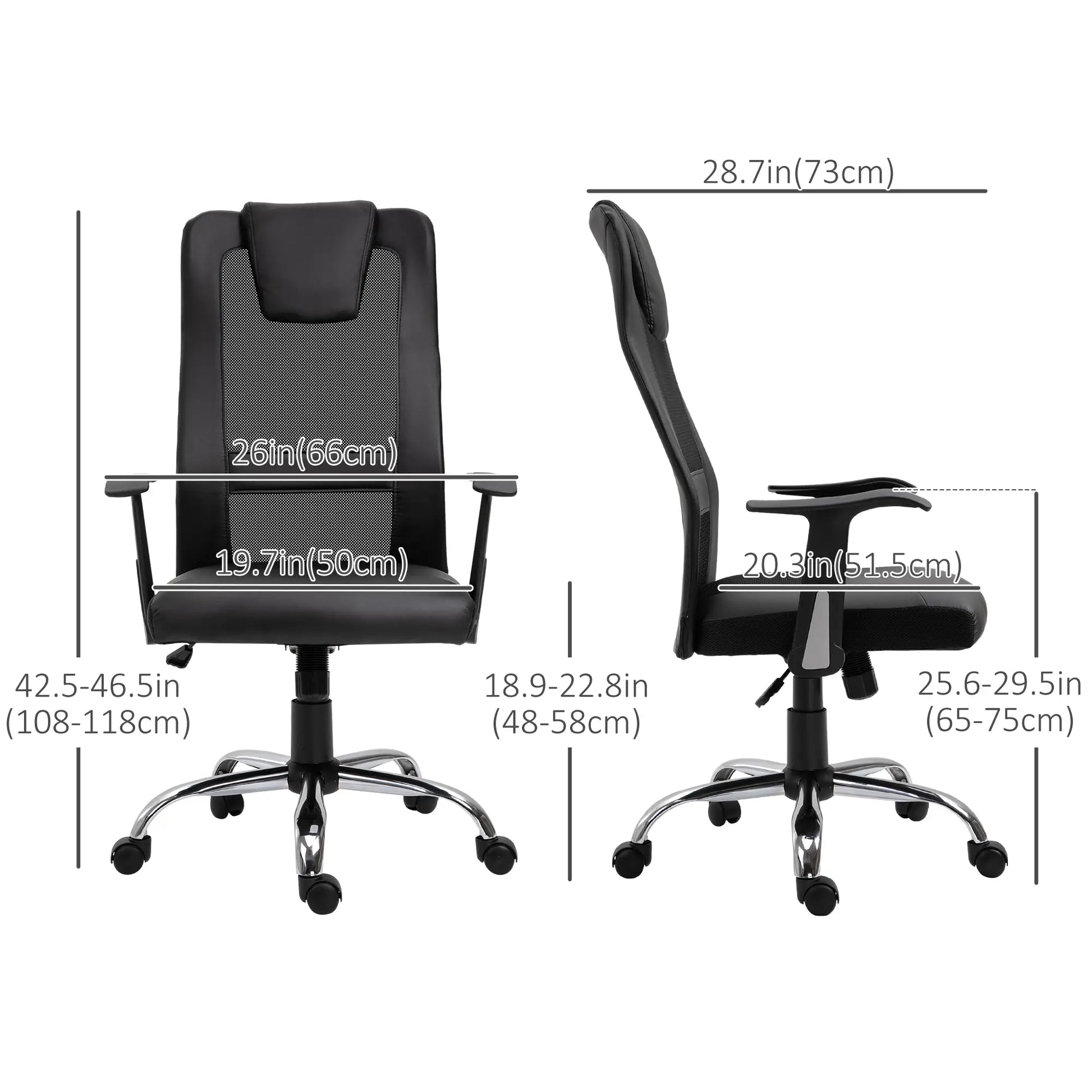 Ergonomic Office Chair, Thick Padded Headrest, Mesh Desk Chair, Tilt Function, Armrest, Black Task Chairs at Gallery Canada