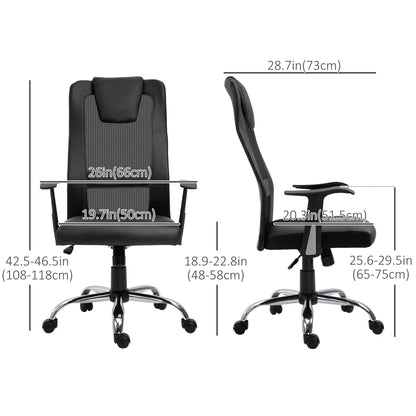 Ergonomic Office Chair, Thick Padded Headrest, Mesh Desk Chair, Tilt Function, Armrest, Black Task Chairs at Gallery Canada