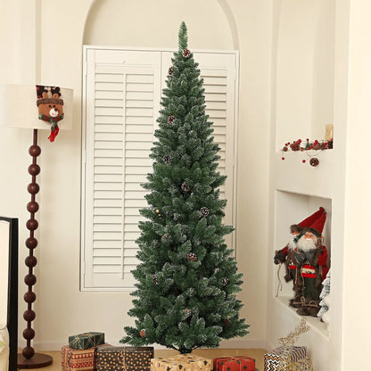 6ft Artificial Pencil Christmas Tree, 618 Branches, Pinecones, Metal Stand Pencil Christmas Trees at Gallery Canada