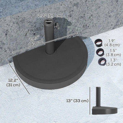 20 lbs Resin Half Parasol Base, Outdoor Umbrella Stand, Black Umbrella Bases at Gallery Canada