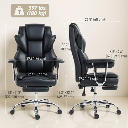 Big And Tall Office Chair, 400 Lbs, Reclining Backrest, PU Leather Executive & Manager Chairs at Gallery Canada