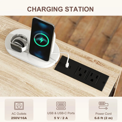 Kitchen Island with Storage, Rolling Cart, Foldable Drop Leaf, Power Outlet, USB Ports, Black Kitchen Islands & Kitchen Carts at Gallery Canada