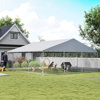 Heavy Duty Outdoor Dog Kennel, Waterproof Roof, Secure Latch, 19.7' x 19.7' x 8.9' Dog Kennels at Gallery Canada