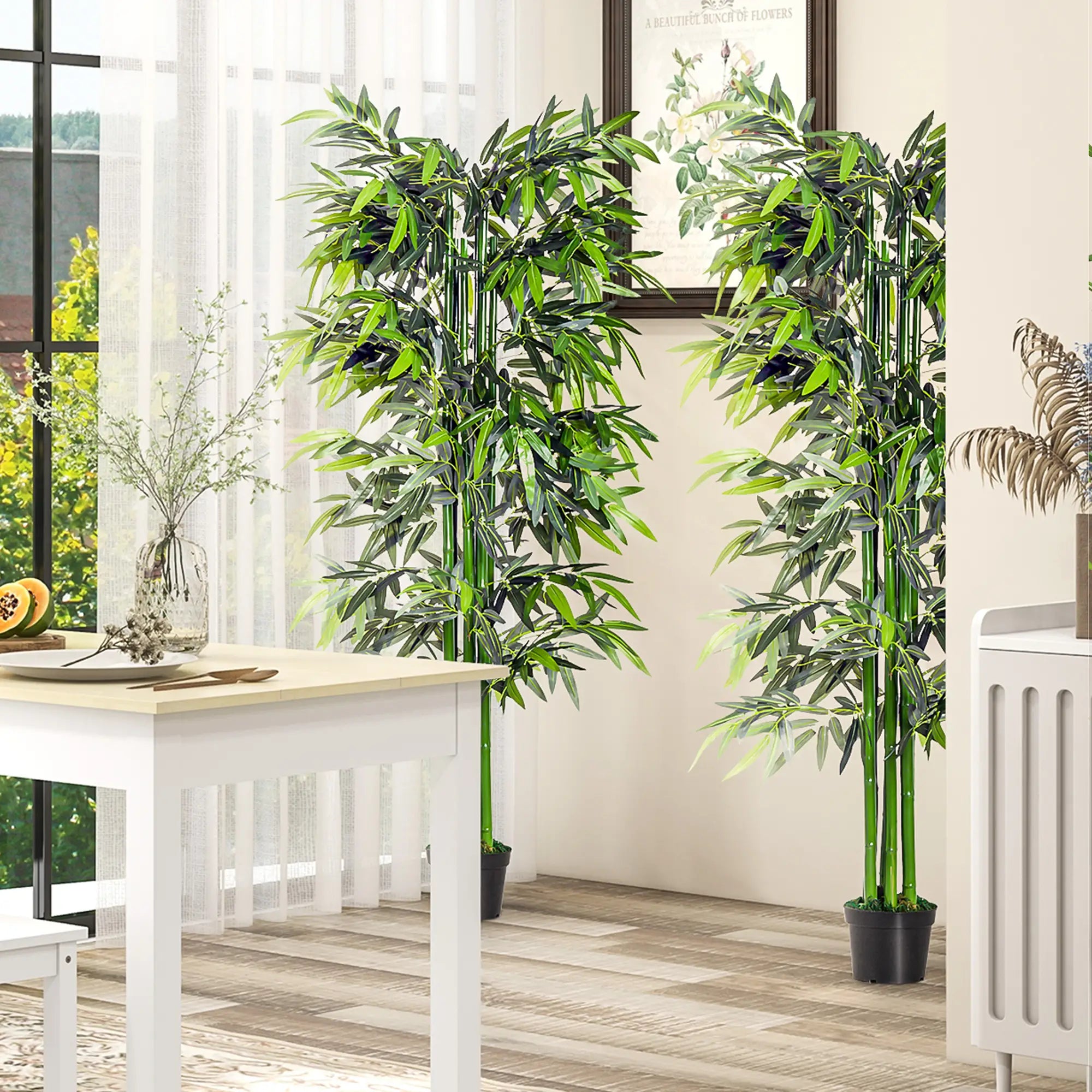 Set of 2 6FT Artificial Bamboo Trees, Nursery Pot, Indoor Outdoor Decor Artificial Trees at Gallery Canada