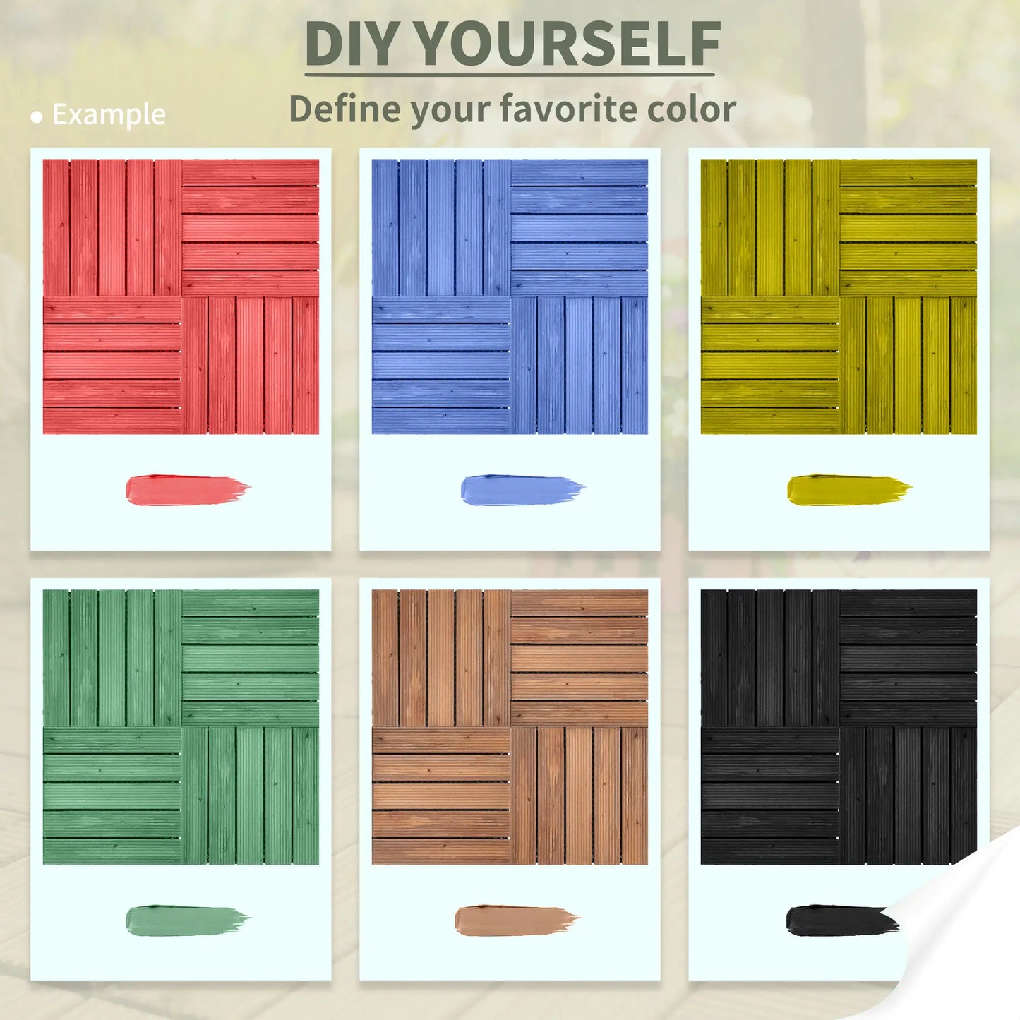 27 Pcs Wood Interlocking Deck Tiles, 12 x 12in, Tools Free Assembly, Brown Deck Tiles at Gallery Canada