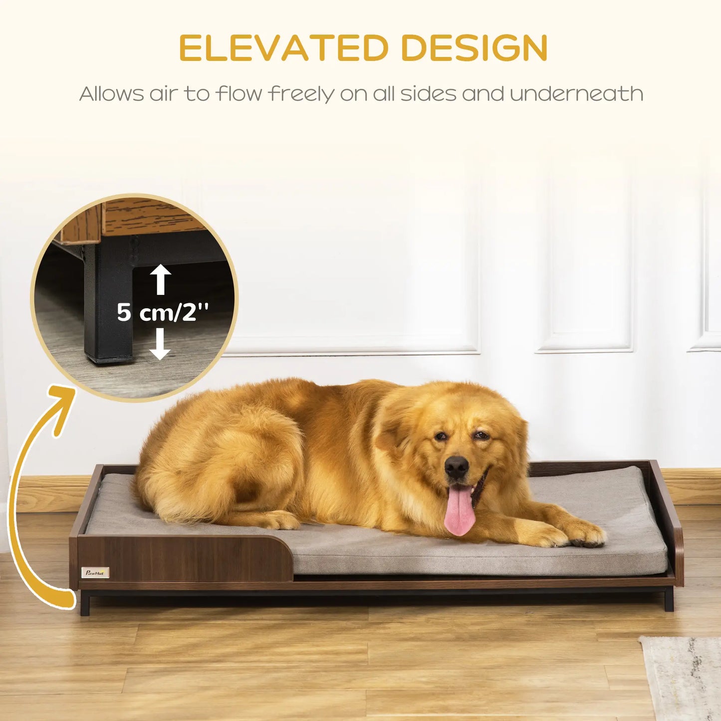 Elevated Dog Bed Frame, Furniture Style Pet Sofa, Large, Brown Elevated Dog Beds at Gallery Canada