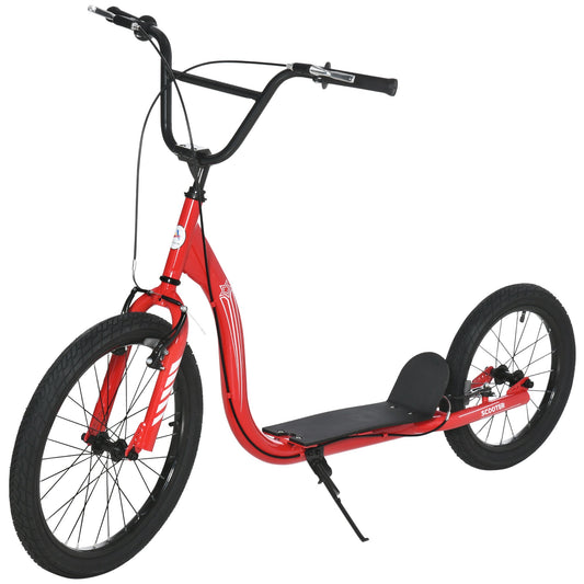 Youth Scooter Adjustable Height, Front Rear Dual Brakes, Inflatable Wheels 20-Inch 16-Inch, for 10+ Years, Red - Gallery Canada