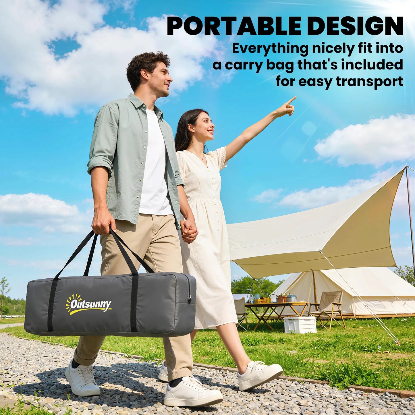 6-8 Man Camping Tent, 2000mm Waterproof Rainfly, Carry Bag, Dark Grey Camping Tents at Gallery Canada
