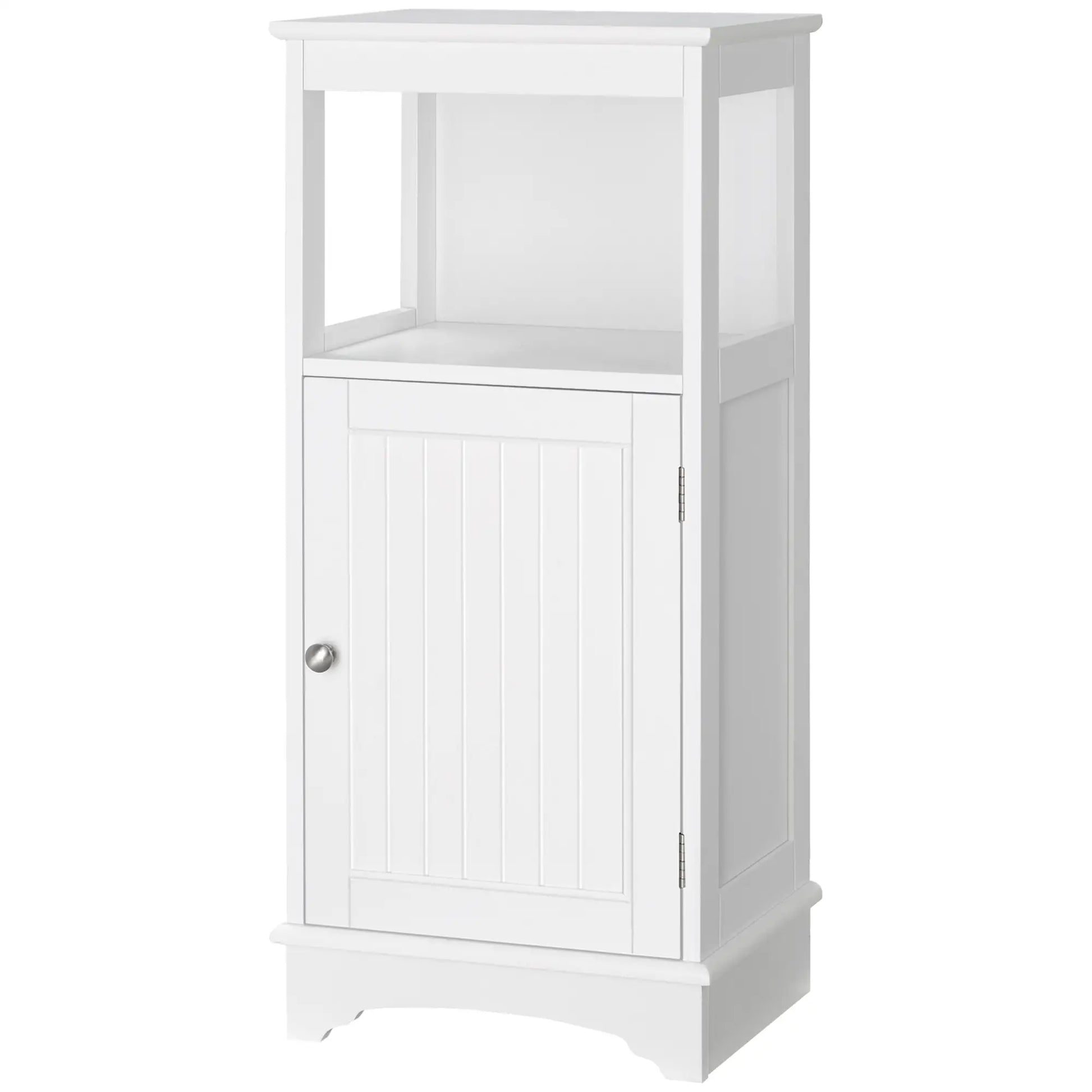 Modern Bathroom Floor Cabinet, Open Shelf, Freestanding Storage, White Bathroom Cabinets at Gallery Canada