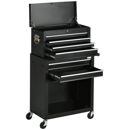 6-Drawer Tool Chest, 4 Wheels, Lockable Rolling Storage Cabinet, Black Tool Organizers at Gallery Canada