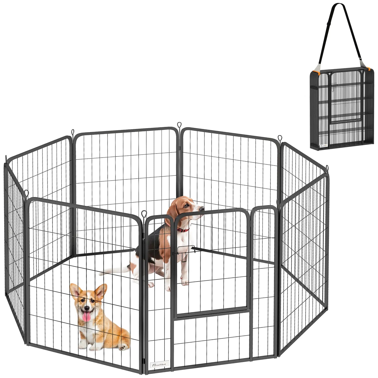 31.5" Portable Foldable Pet Playpen, 8 Panels with Door, Medium Dogs Houses, Kennels & Pens at Gallery Canada