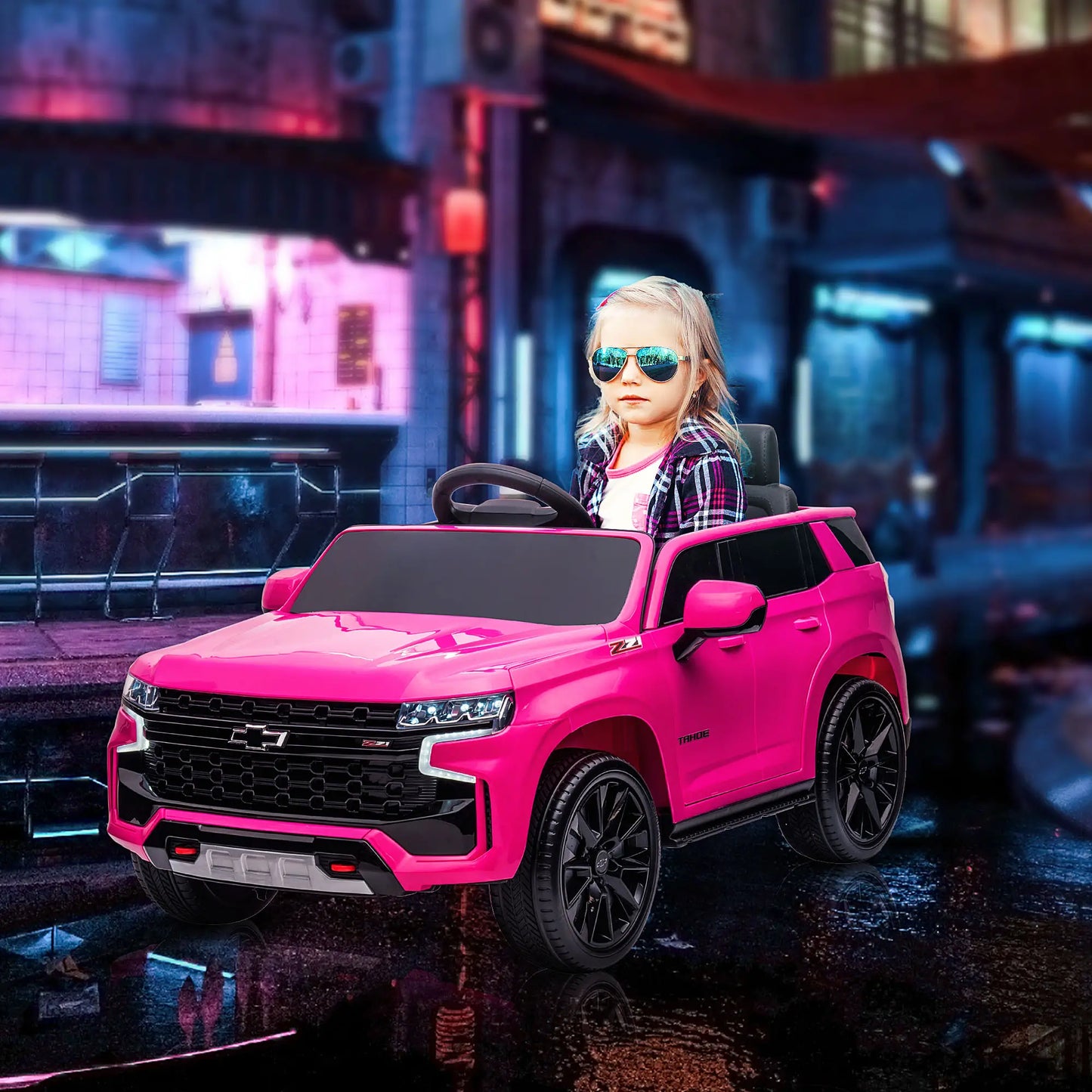 Chevrolet Tahoe Kids Ride on Car, 12V 7AH, Pink Electric Toy Cars at Gallery Canada