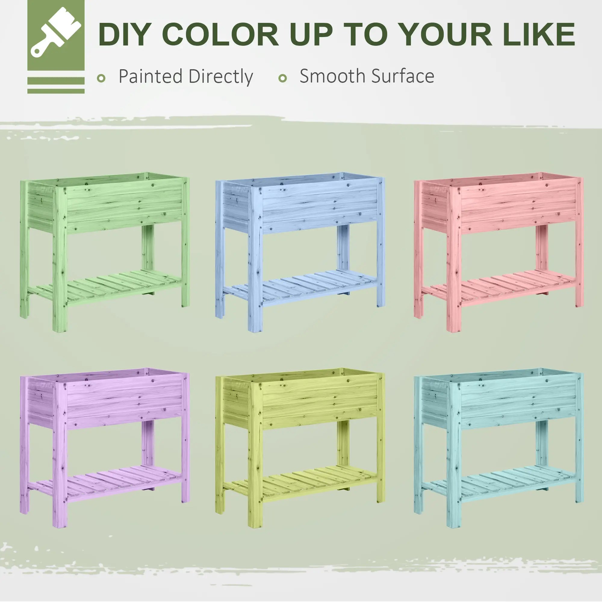 Raised Garden Bed With Legs, Elevated Planter With Shelf, Natural Wood Raised Garden Beds at Gallery Canada