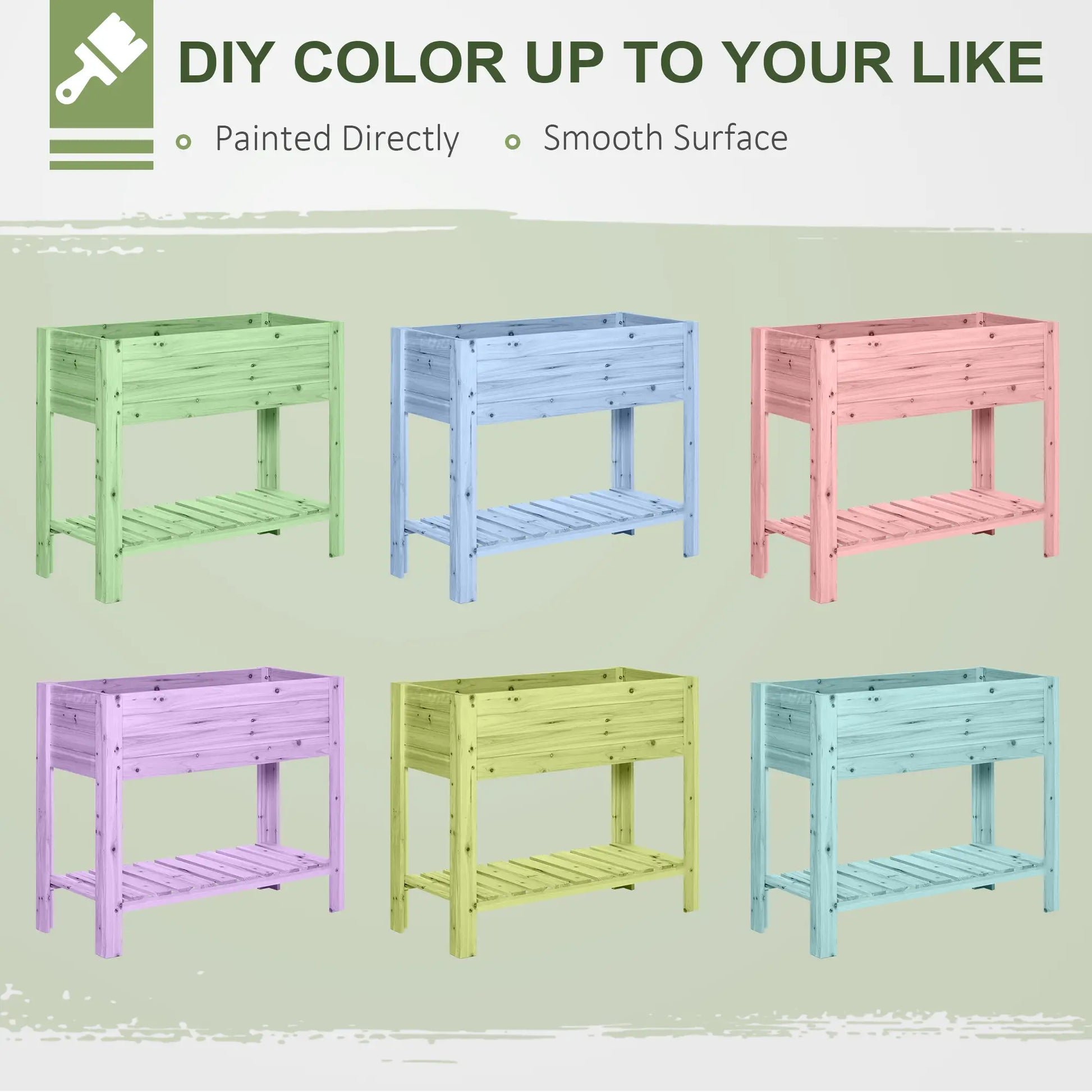 Raised Garden Bed With Legs, Elevated Planter With Shelf, Natural Wood Raised Garden Beds at Gallery Canada