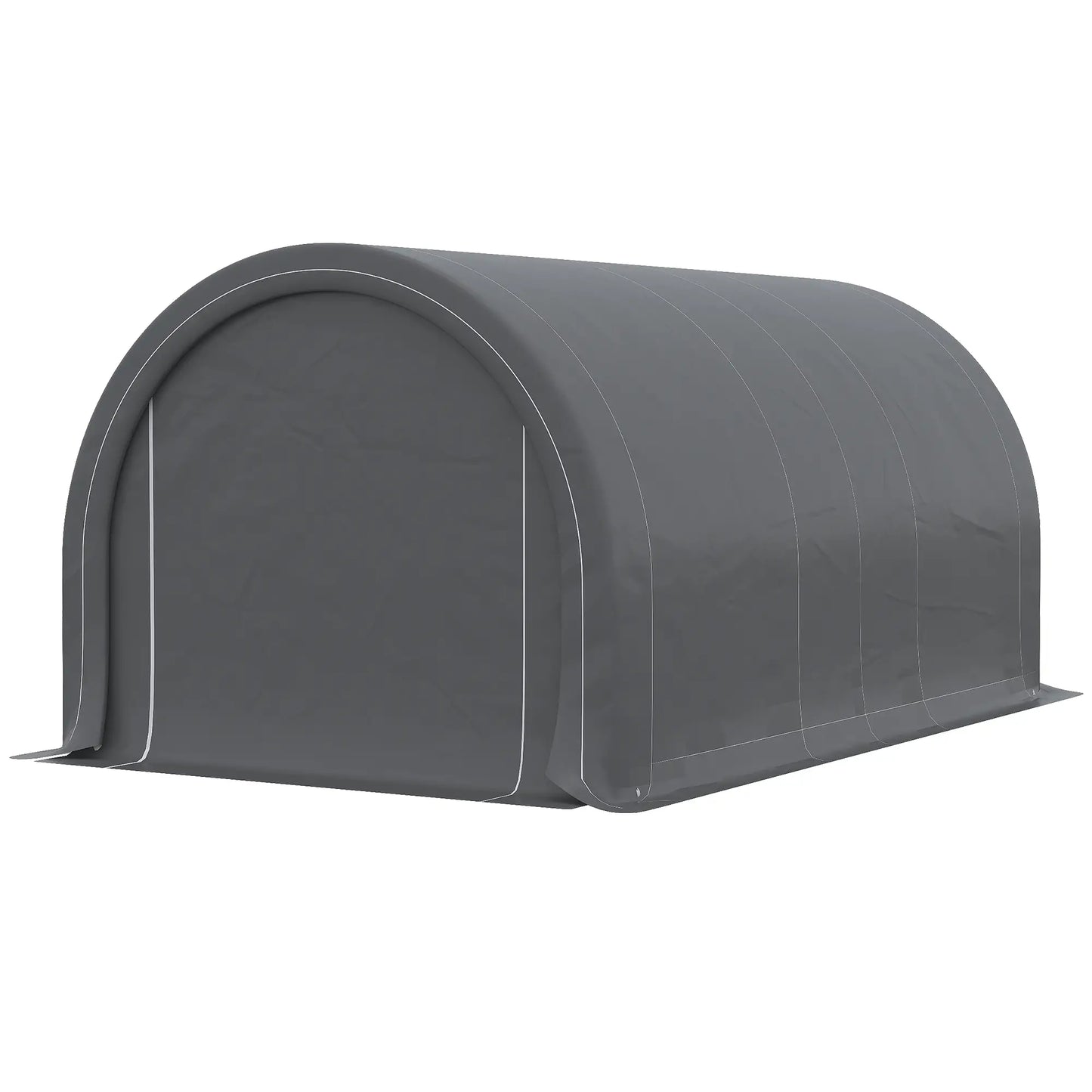 10' x 16' Heavy Duty Carport Tent, Zippered Door, PE Cover, Grey Car Shelters at Gallery Canada