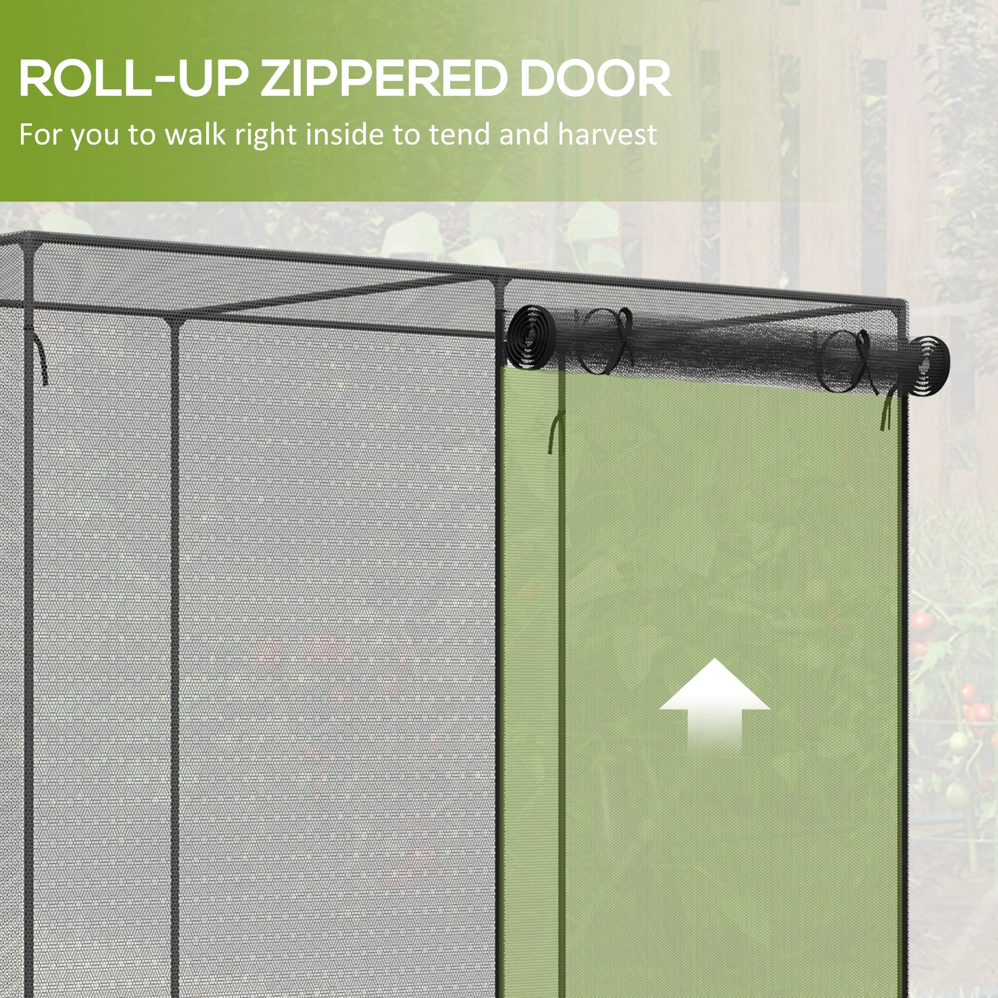 6.5 x 3.3ft Crop Cage, Plant Protector, Zippered Door, Black Walk In Greenhouses at Gallery Canada