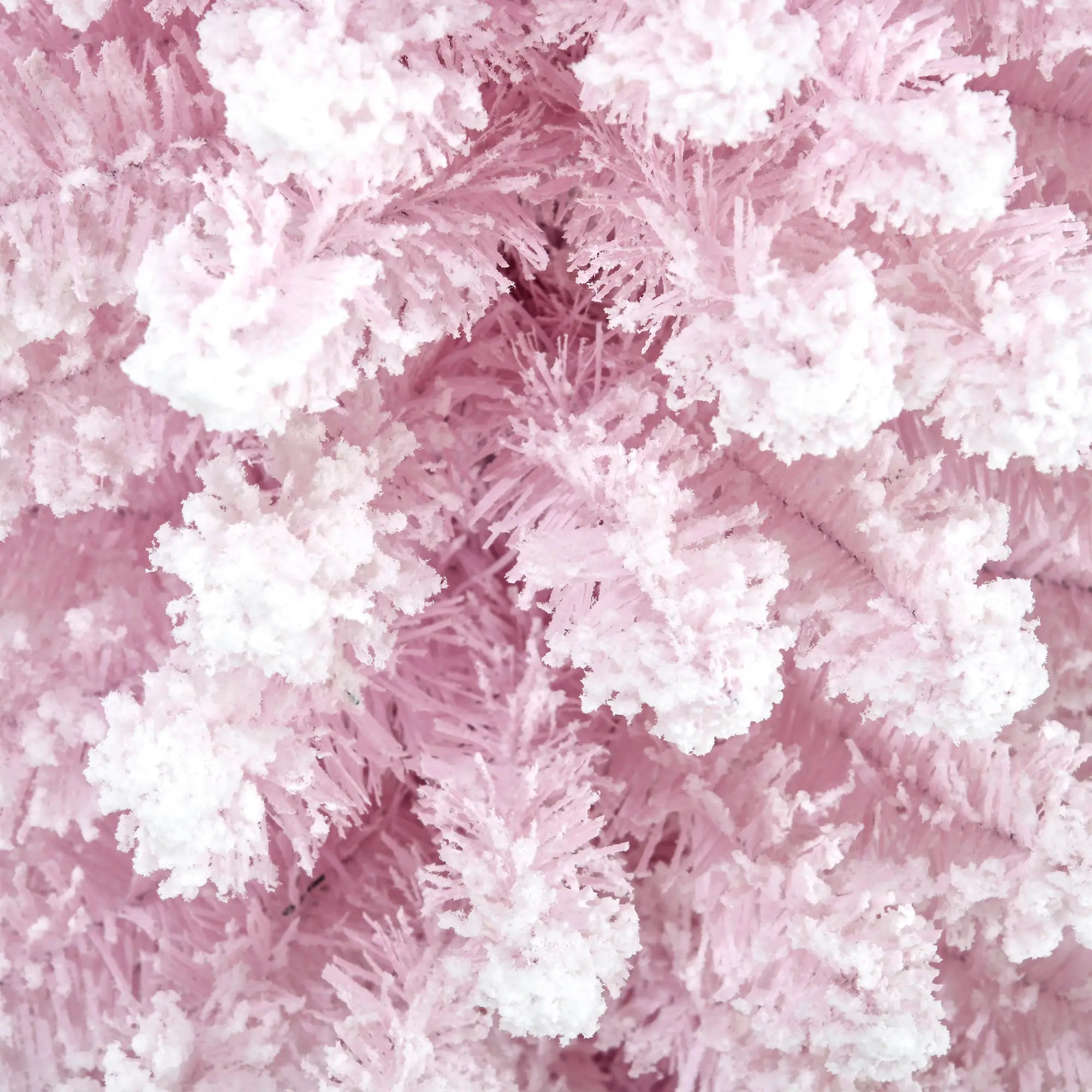 7ft Flocked Pencil Christmas Tree, Realistic Branches, Pink Flocked Christmas Trees at Gallery Canada