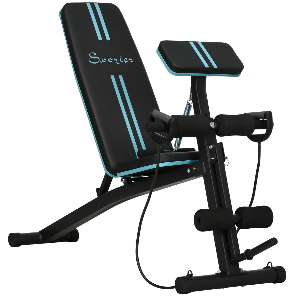 Foldable Adjustable Press Bench, Weight Training Gym Chair, Black & Blue Weight Benches at Gallery Canada