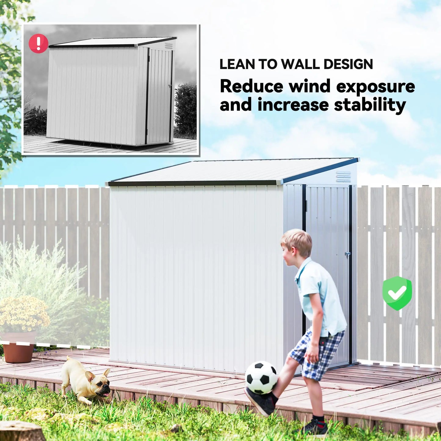 4.3' x 6.3' Metal Outdoor Storage Shed With Lockable Door, Dark Grey Sheds at Gallery Canada