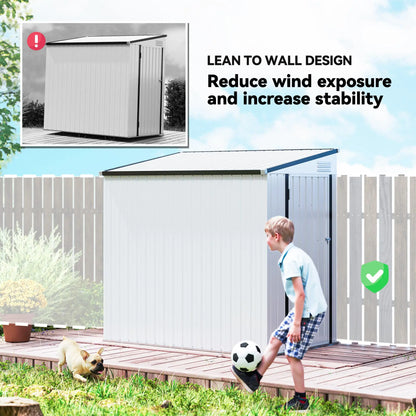 4.3' x 6.3' Metal Outdoor Storage Shed With Lockable Door, Dark Grey Sheds at Gallery Canada