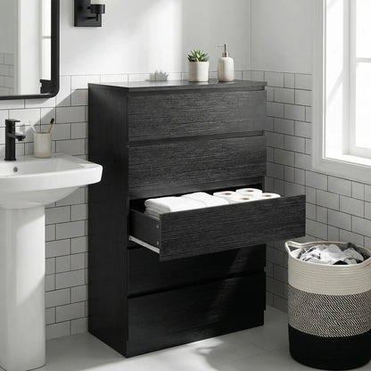 5 Drawer Dresser, Modern Chest for Bedroom, Black Storage Cabinets at Gallery Canada