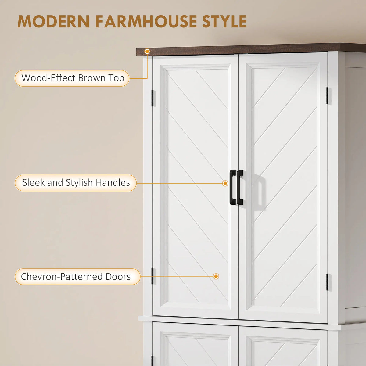 70" Tall Kitchen Cabinet, 4 Doors, 4 Adjustable Shelves, White Kitchen Pantry Cabinets at Gallery Canada
