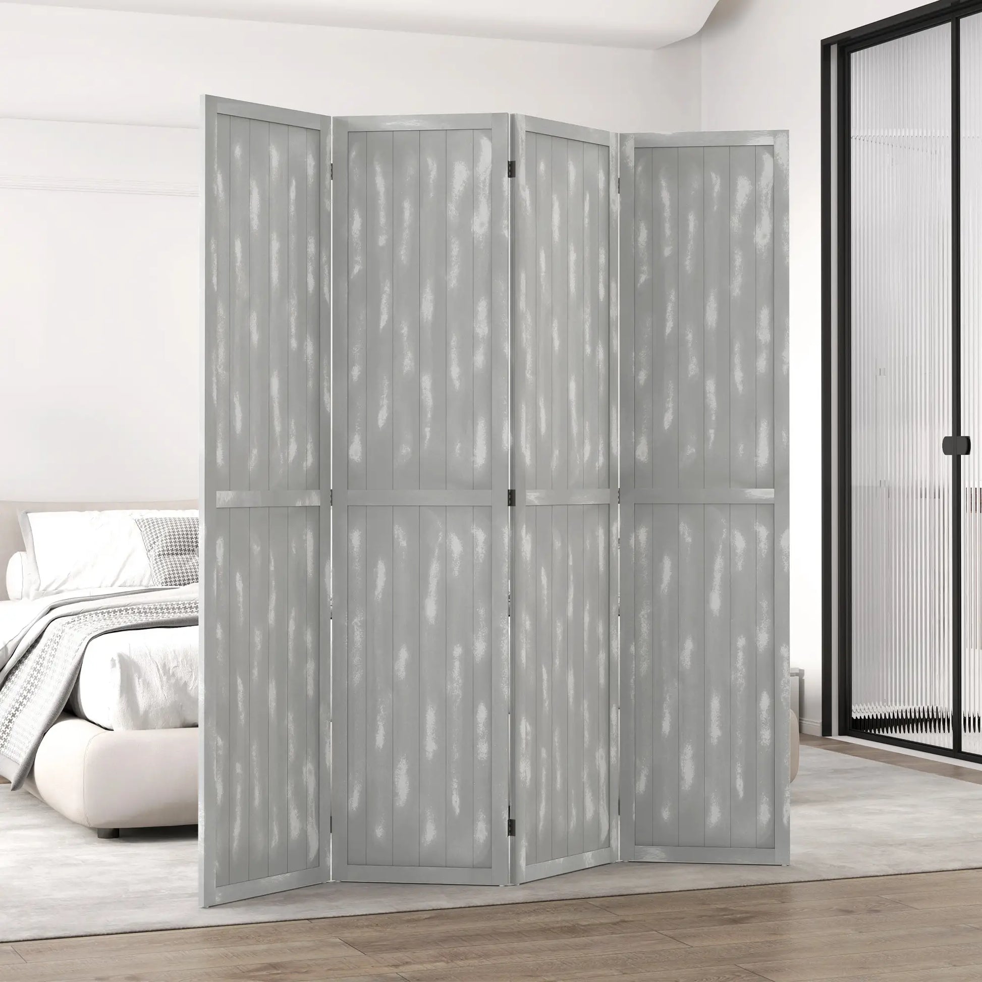 Foldable Screen Divider, 5.5', for Bedroom Office, Grey Room Dividers at Gallery Canada