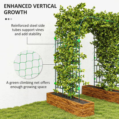 Arched Garden Trellis, 8 FT Tall Metal Plant Support with Netting Plant Stands at Gallery Canada