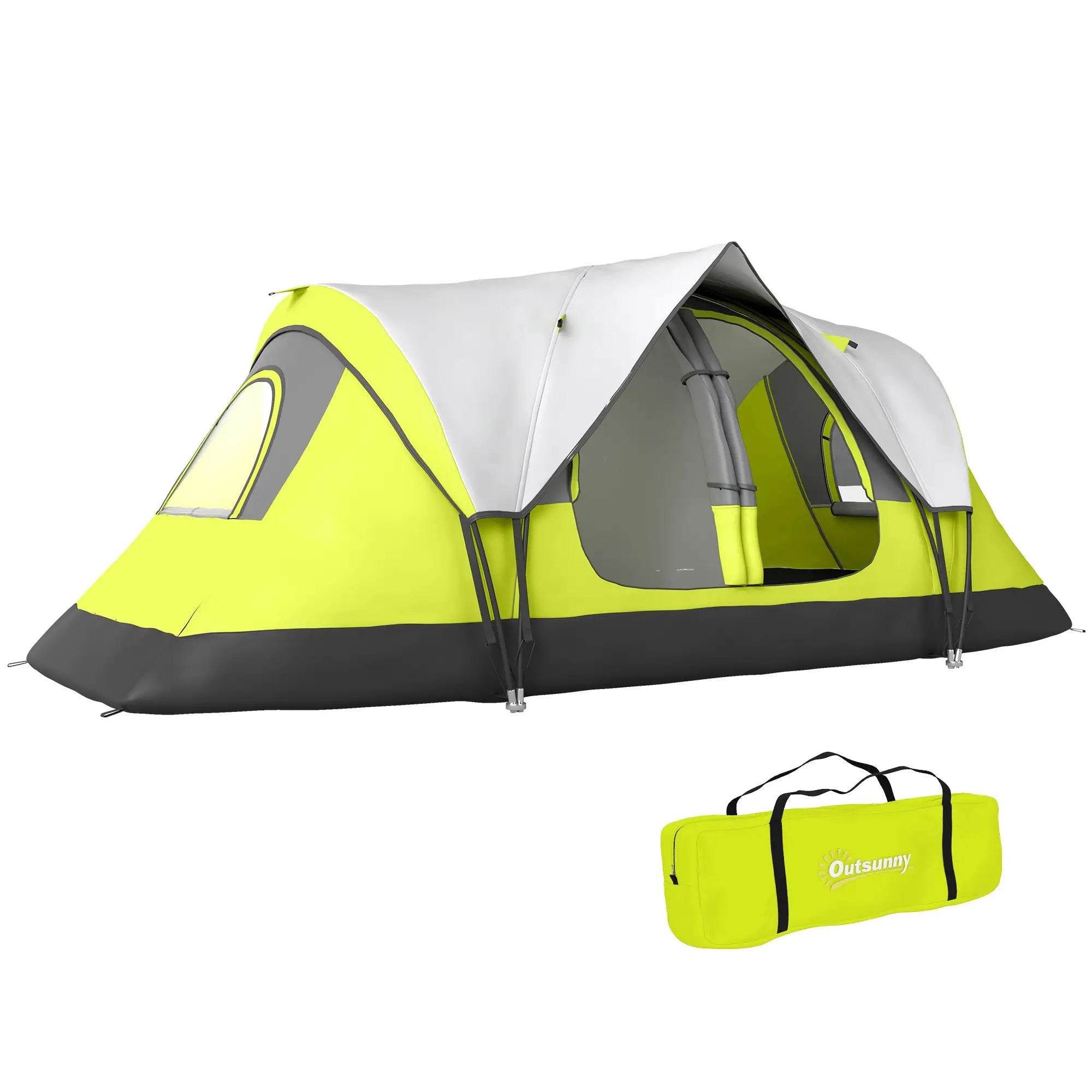 6-8 Person Camping Tent, 2000mm Waterproof Rainfly, Carry Bag, Green Camping Tents at Gallery Canada