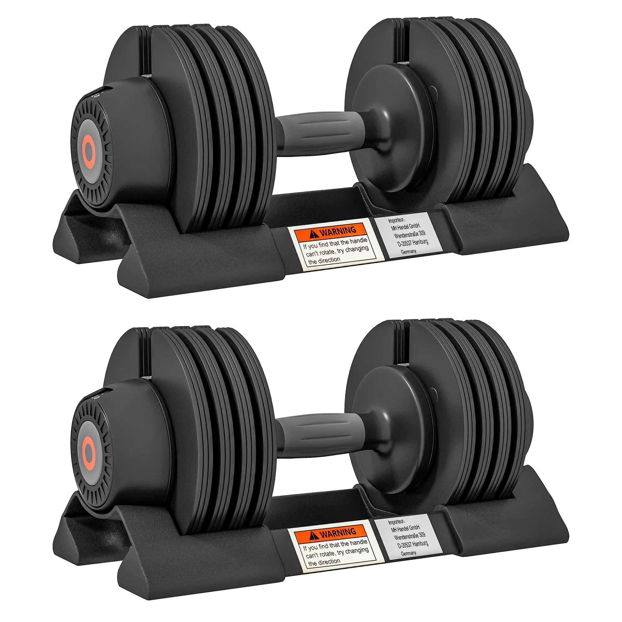 4-Level Adjustable Dumbbells, 2 x 22lbs, Non-Slip Handles, Rubber Weights Dumbbells & Barbells at Gallery Canada