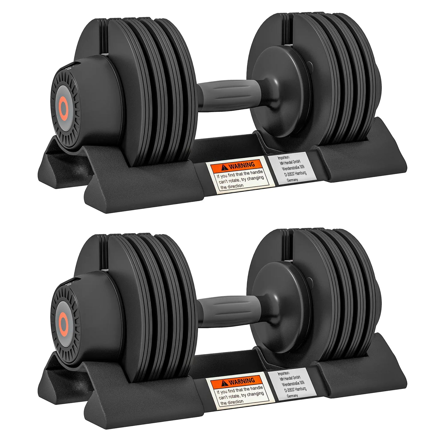 4-Level Adjustable Dumbbells, 2 x 22lbs, Non-Slip Handles, Rubber Weights Dumbbells & Barbells at Gallery Canada