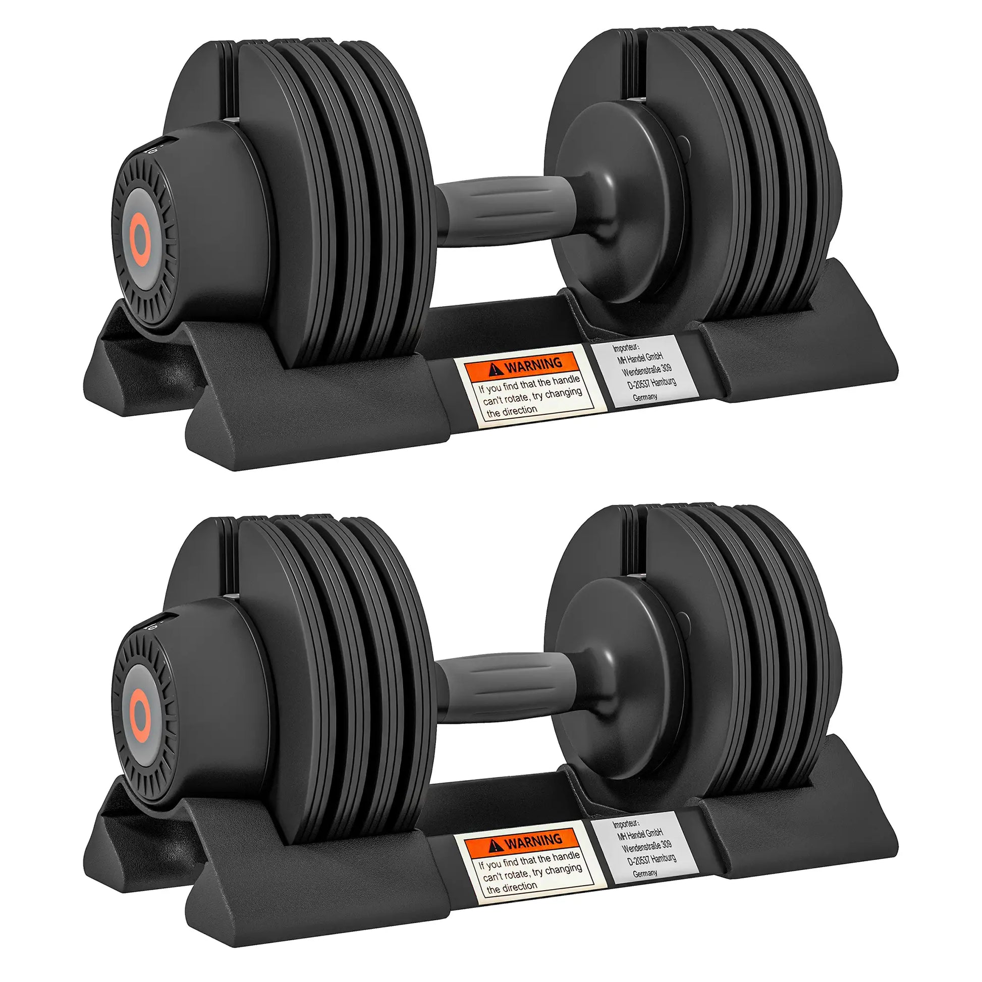 4-Level Adjustable Dumbbells, 2 x 22lbs, Non-Slip Handles, Rubber Weights Dumbbells & Barbells at Gallery Canada