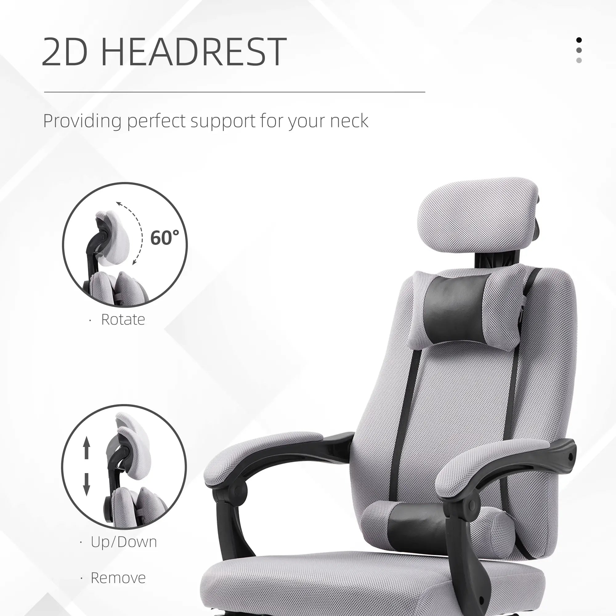 Ergonomic High Back Office Chair, Footrest, Lumbar Support, Grey Executive & Manager Chairs at Gallery Canada