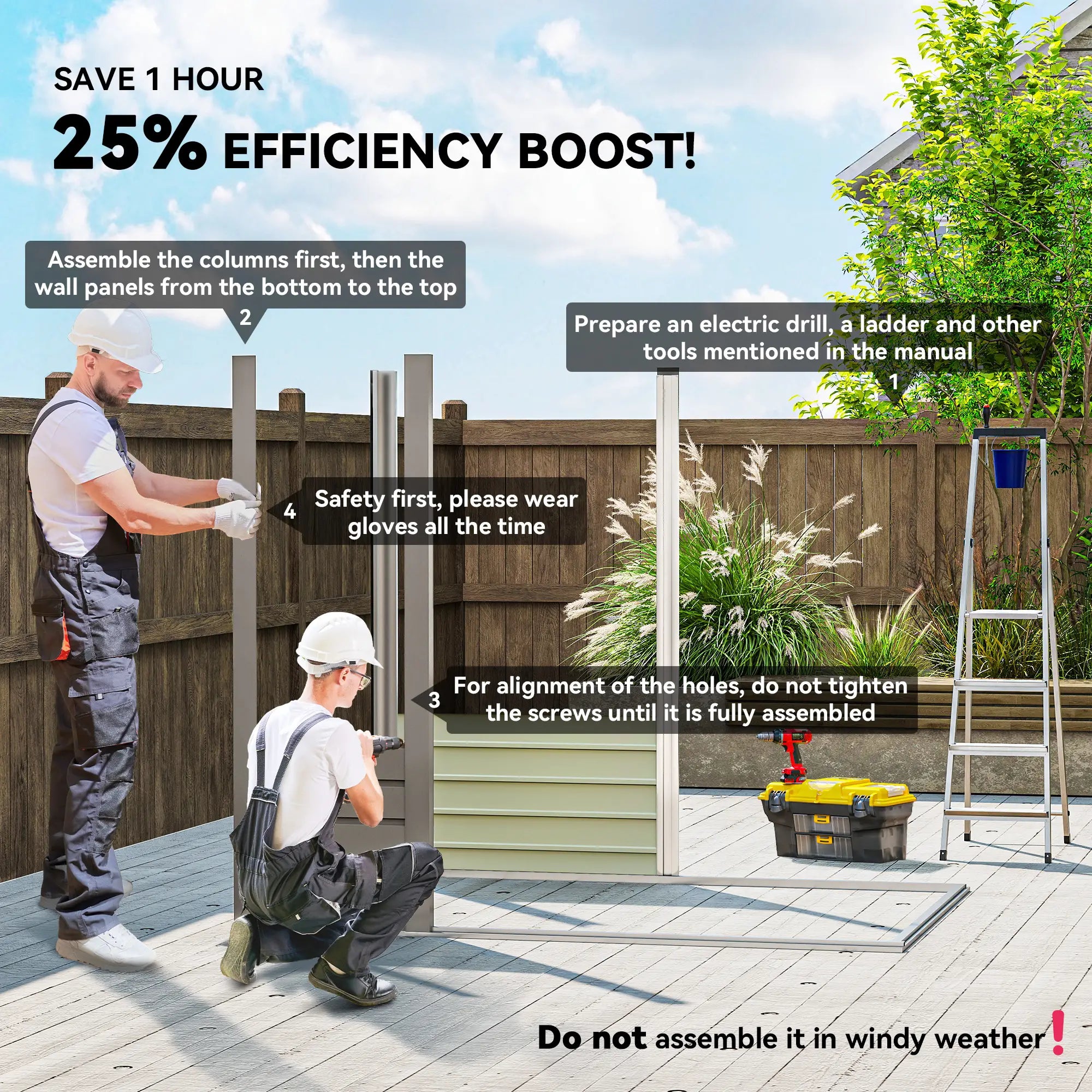 6 x 4FT Galvanized Metal Garden Shed, Double Doors, 2 Vents, Light Grey Sheds at Gallery Canada