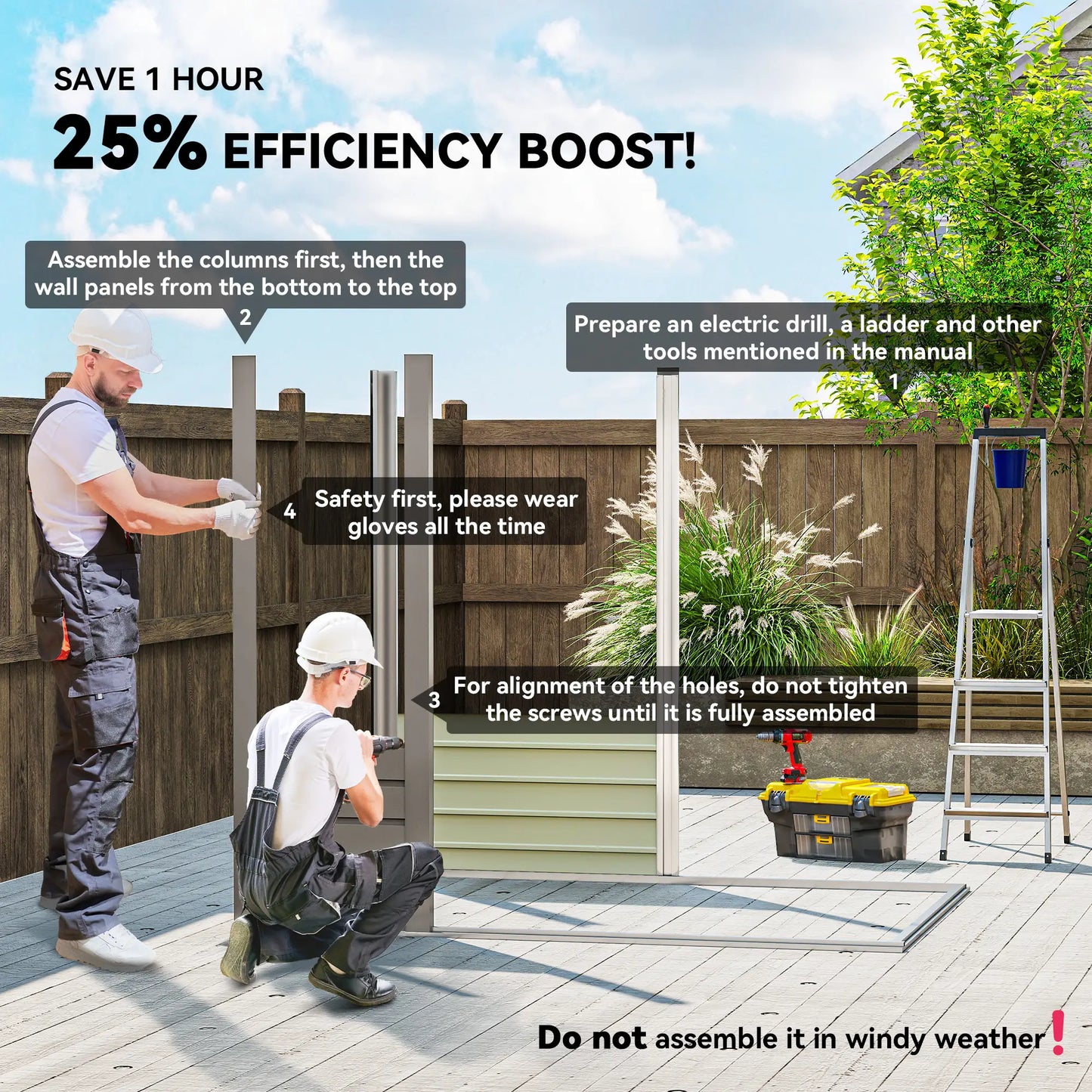 6 x 4FT Galvanized Metal Garden Shed, Double Doors, 2 Vents, Light Grey Sheds at Gallery Canada