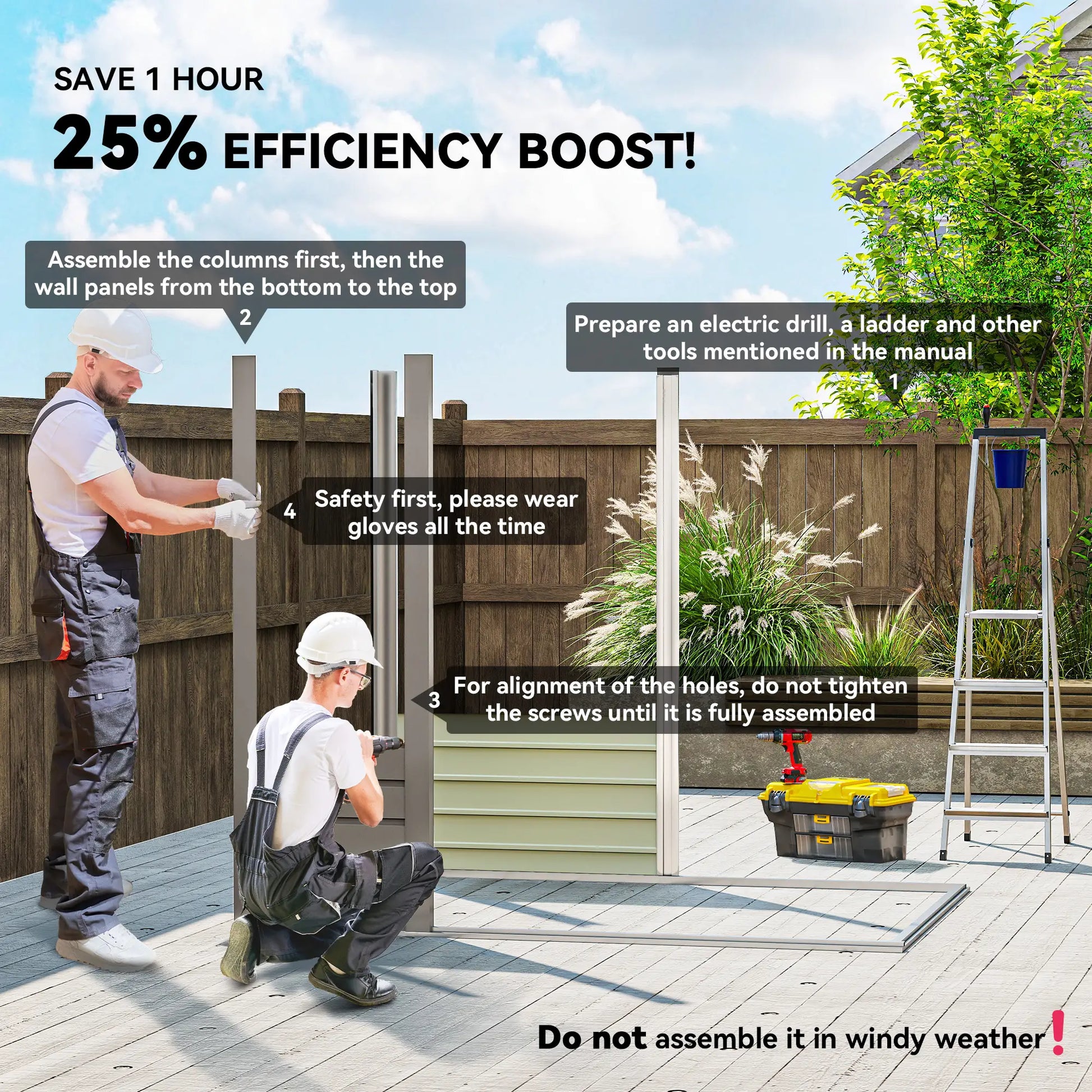 6 x 4FT Galvanized Metal Garden Shed, Double Doors, 2 Vents, Light Grey Sheds at Gallery Canada