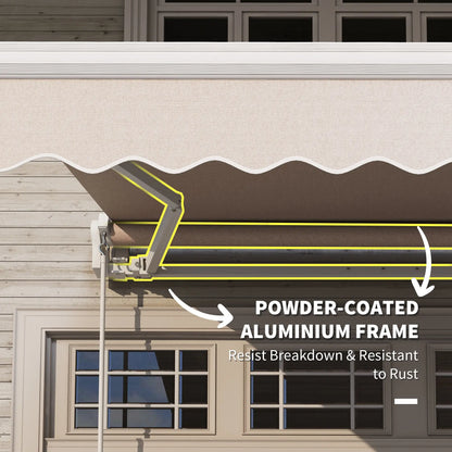 8'x7' Patio Awning, Manual Retractable Sun Shade, Outdoor Deck Canopy Shelter, Beige Patio Awnings at Gallery Canada