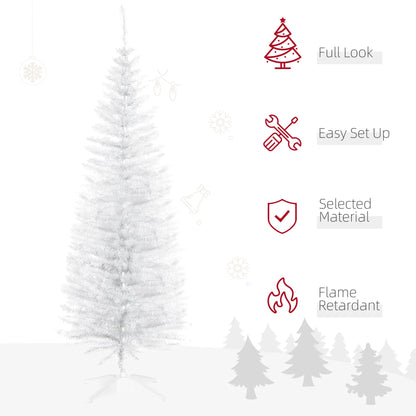 5FT Artificial Pencil Christmas Tree, Realistic Branches, White Pencil Christmas Trees at Gallery Canada