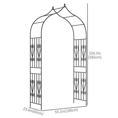 8.7FT Garden Arch Trellis, Outdoor Wedding Arbor, Scrollwork Design Garden Arches at Gallery Canada