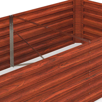 Galvanized Raised Garden Bed, Steel Planter, 71" x 35" x 23", Rustic Brown, Brown Raised Garden Beds at Gallery Canada