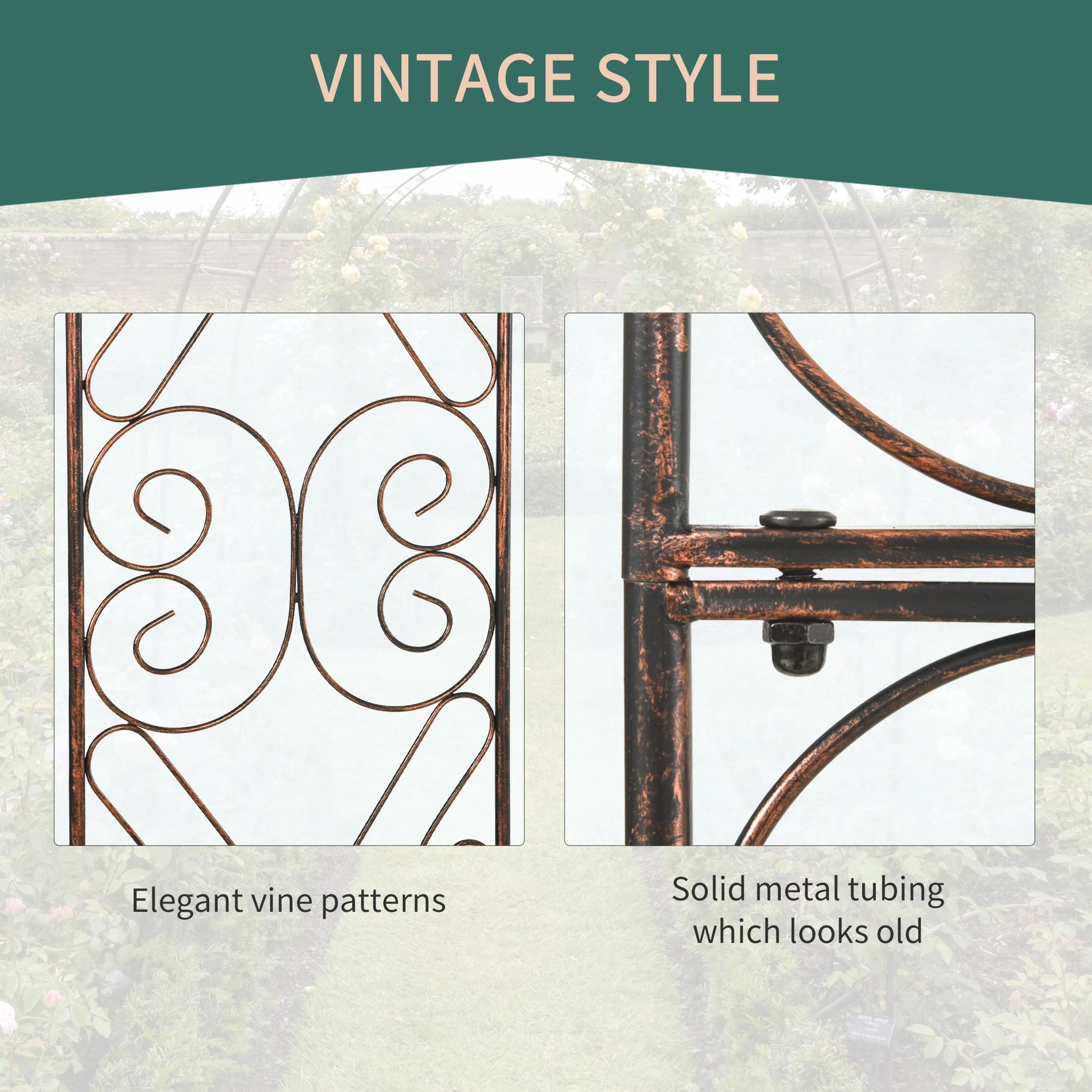 7.5ft Metal Garden Arch, Outdoor Walkway Arbor, Climbing Vine Plants, Black Garden Arches at Gallery Canada