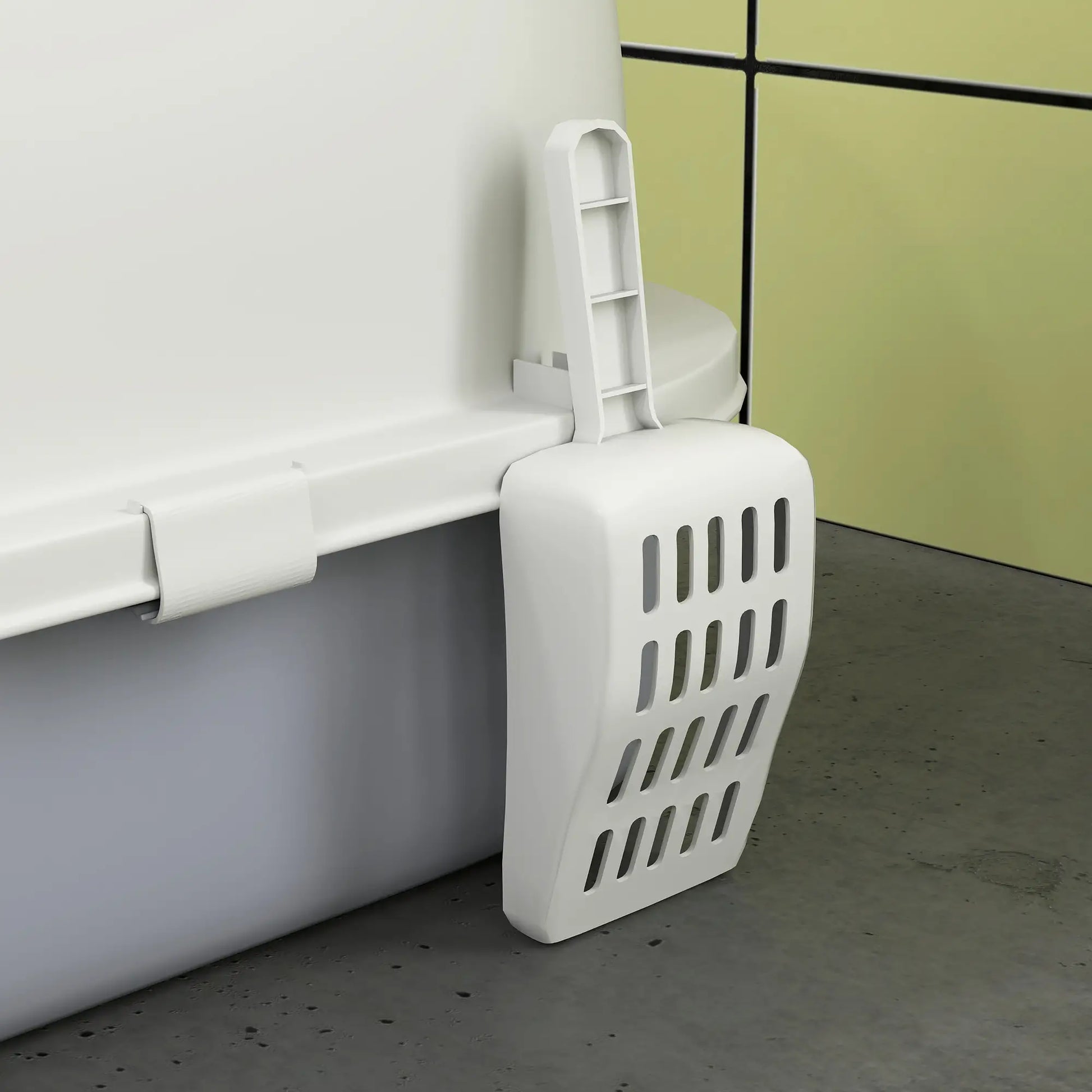 Cat Litter Box with Lid, Front Door Flap, Scoop, Grey Cat Litter Box Enclosures at Gallery Canada