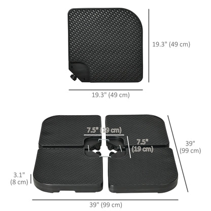 4PCs Cantilever Umbrella Base Weights, HDPE Water or Sand Filled, Black Umbrella Bases at Gallery Canada