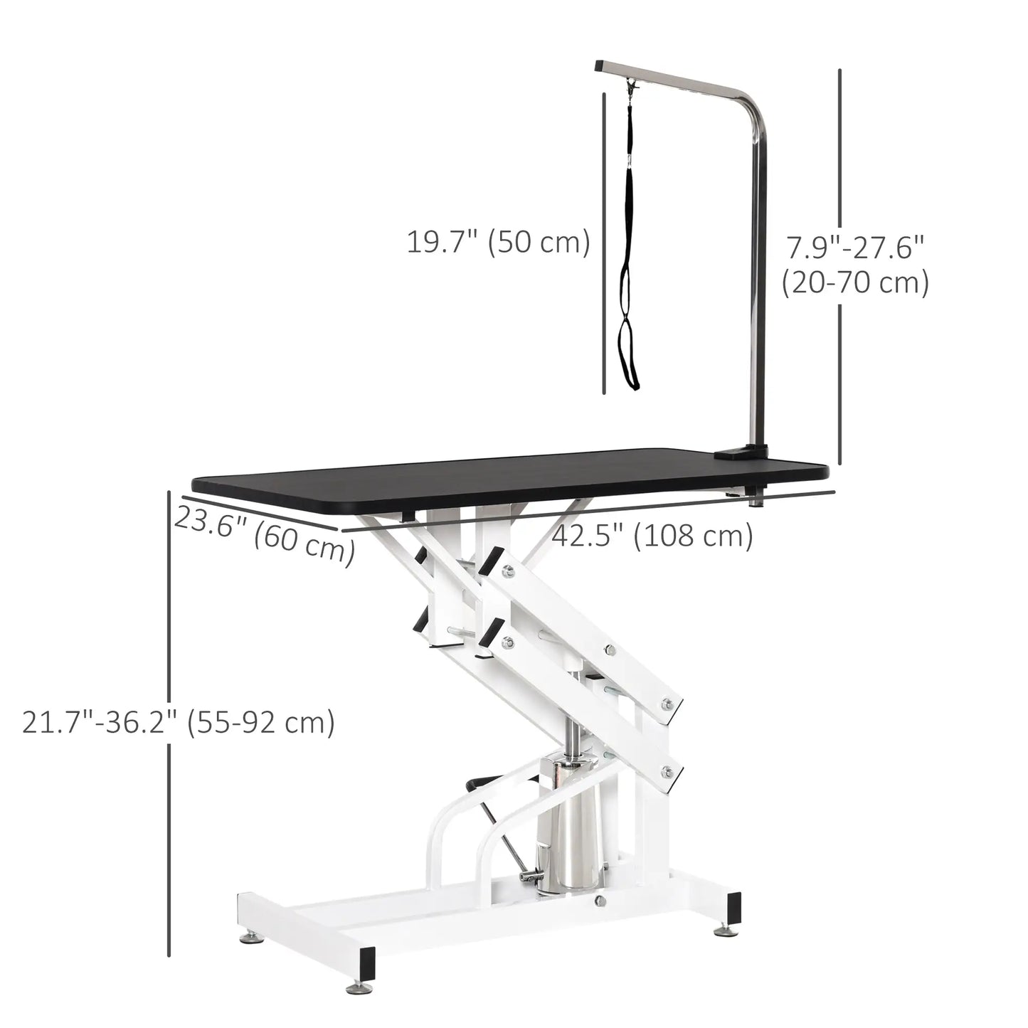 Adjustable Dog Grooming Table with Arm, Noose, Non-Slip, Black Dog Grooming Tables at Gallery Canada