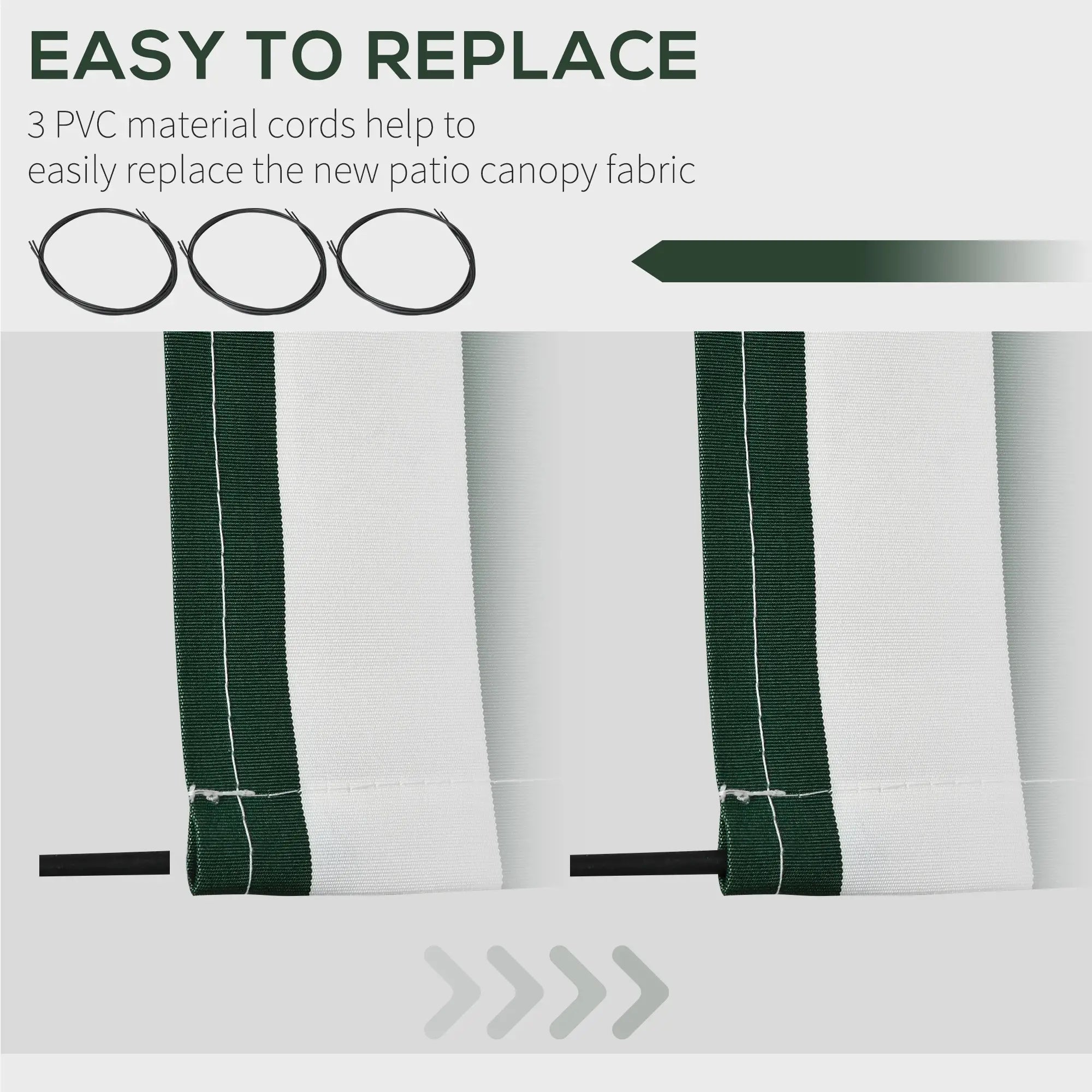 10' x 8' Retractable Awning Fabric, UV Protection, and White, Green Awning Fabric Replacement at Gallery Canada