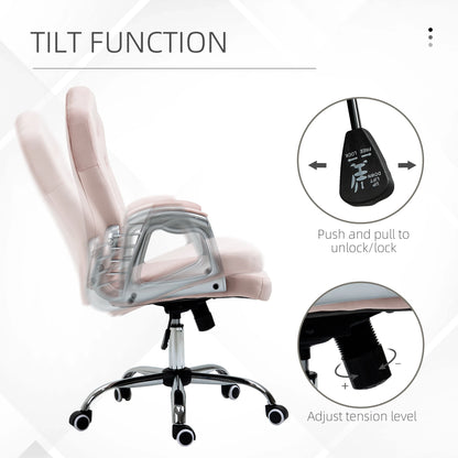 Velvet Office Chair, Button Tufted Desk Chair, Swivel Wheels, Adjustable Height, Pink Executive & Manager Chairs at Gallery Canada